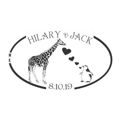 Giraffe and Penguin