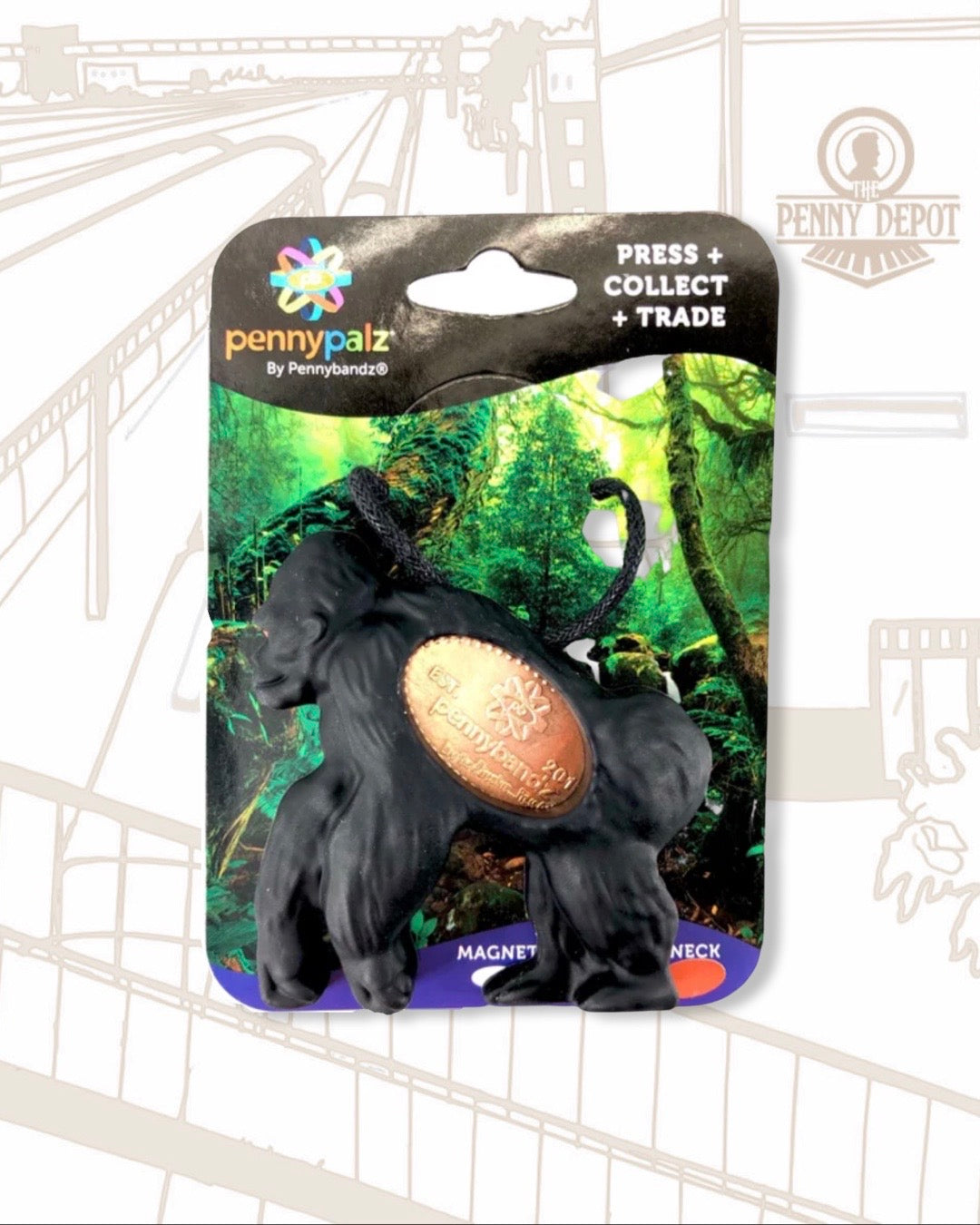 Tiny the Gorilla PennyPalz Pennybandz - Pressed Penny Magnet